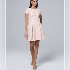 Vince Camuto Pink Floral Jacquard Fit and Flare Dress size 6 with tags